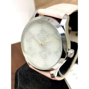 GUCCI Women's Watch YA1264058 G-Timeless Swiss Quartz Pink Leather Band 38mm